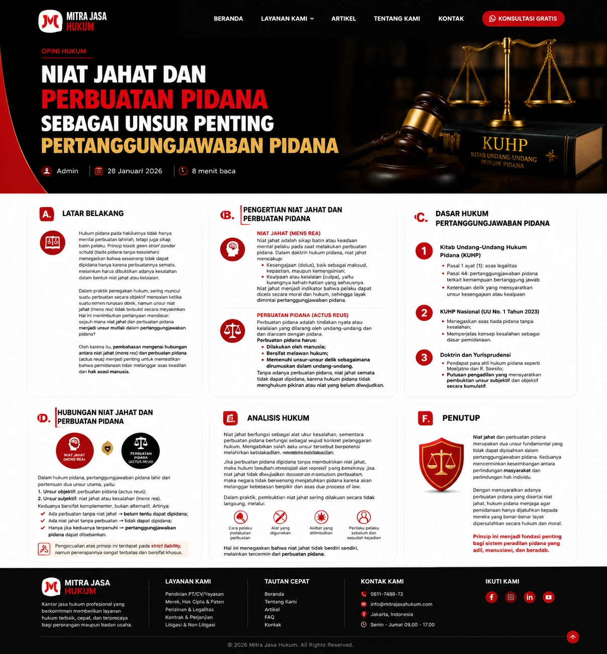 NIAT JAHAT DAN PERBUATAN PIDANA SEBAGAI UNSUR PENTING PERTANGGUNGJAWABAN PIDANA
